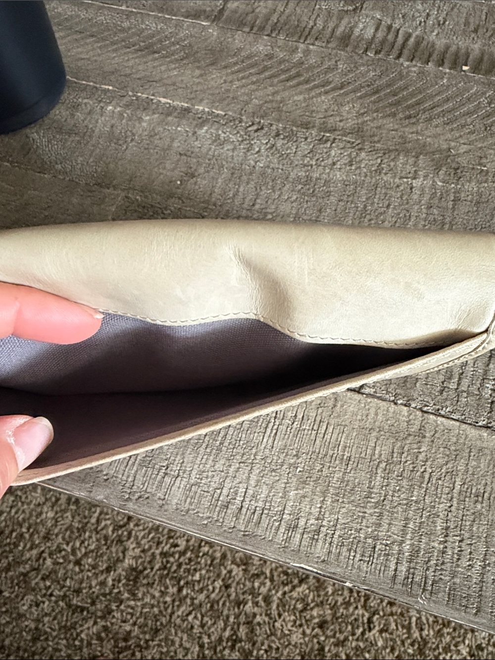 Frye Light Beige Leather Fold-Over Wallet - Picture 9 of 13
